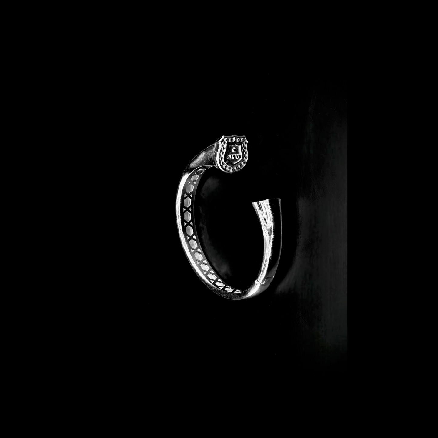 Shield Cuff Bracelet with Hinge